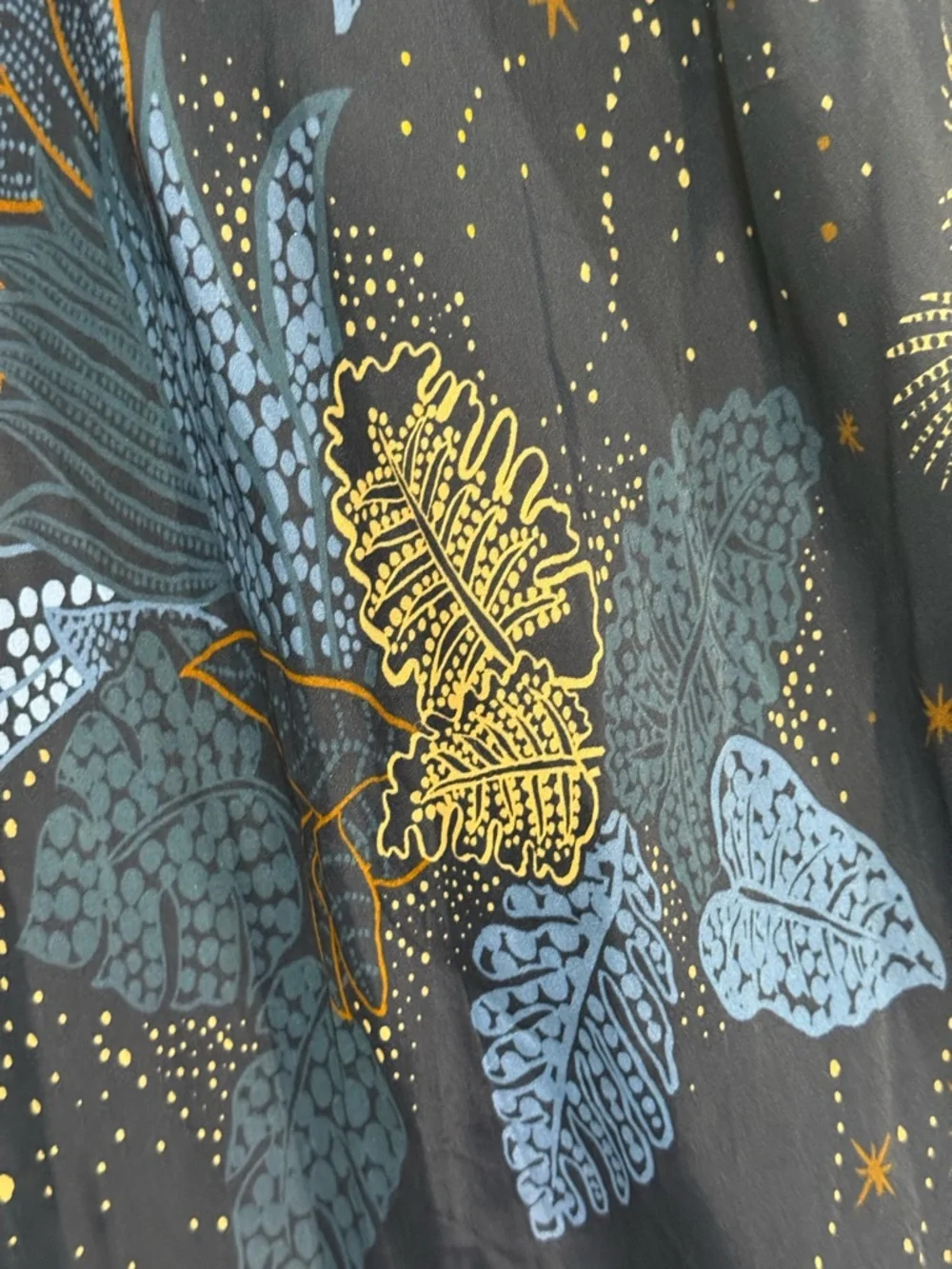 Navy Floral Slip Maxi Dress with Brown & Blue Accents - Picture 12 of 12